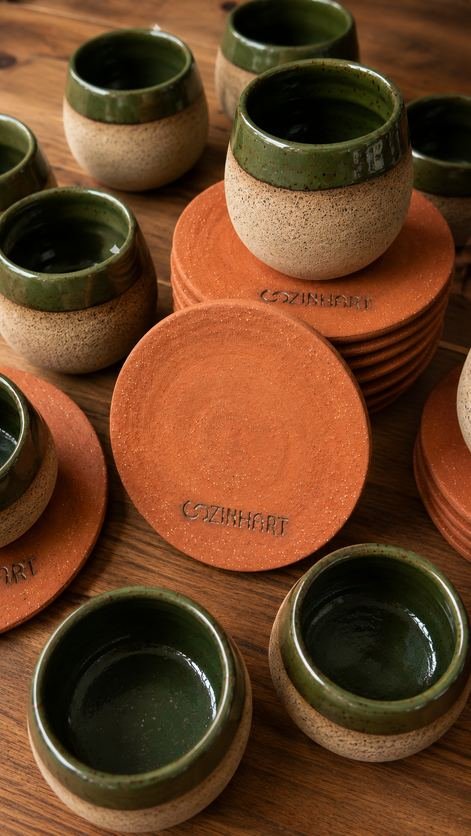 Conjunto de xícaras e pires para o Cozinhart